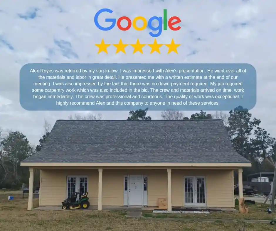 2024-08-17 Google Review overlayed in roof in Champion's Forest