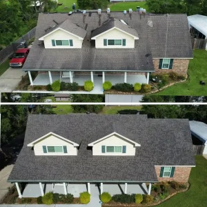 Before and after roof replacement by trusted roofing contractors in Spring TX