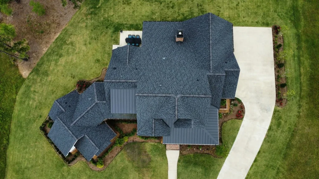 Full roof replacement in Spring TX using CertainTeed Moire Black Class 3 shingles.